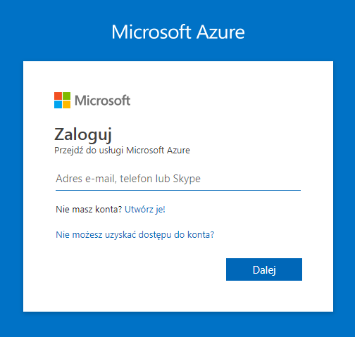 Instrukcja Microsoft Azure