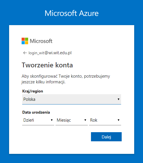 Instrukcja Microsoft Azure