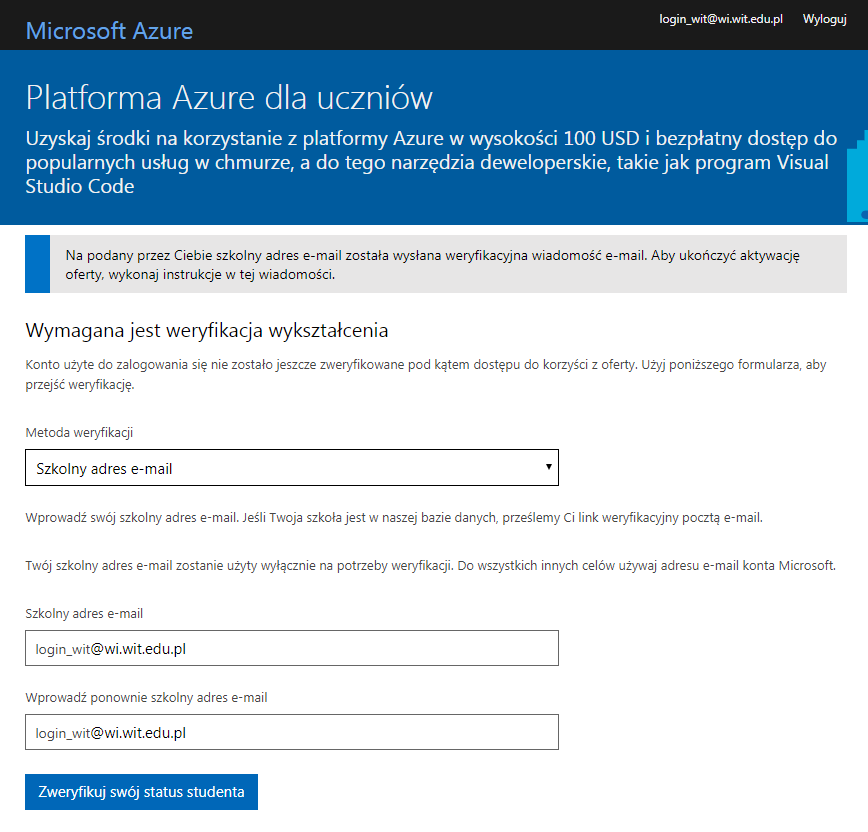 Instrukcja Microsoft Azure