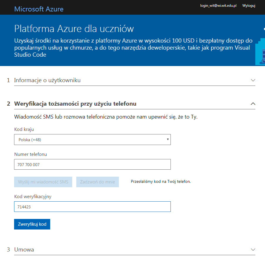 Instrukcja Microsoft Azure