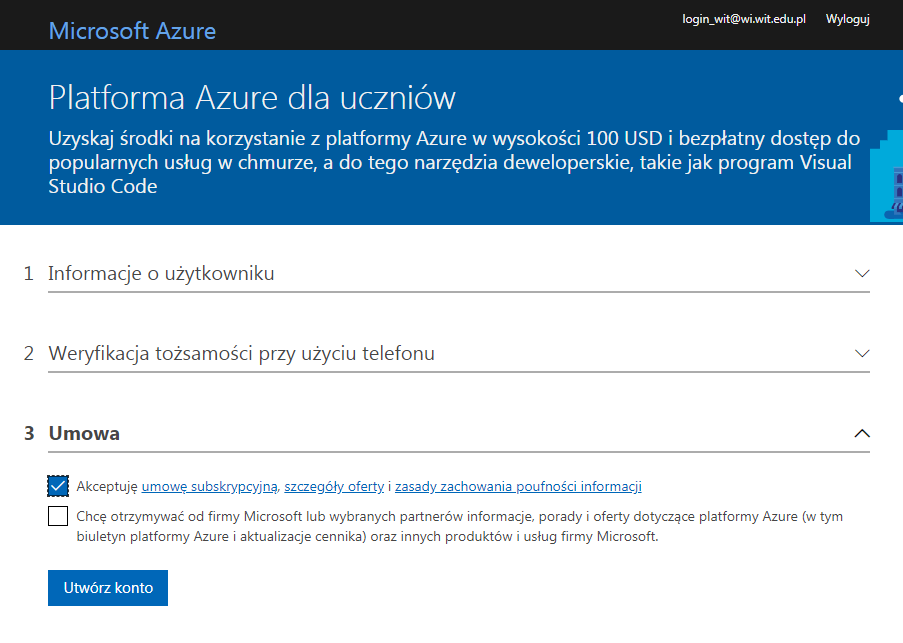 Instrukcja Microsoft Azure