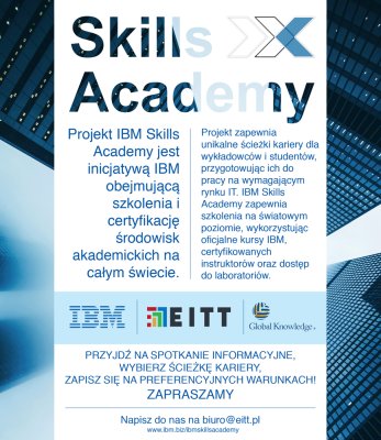 Spotkanie w WIT z przedstawicielem IBM promujące projekt firmy pod nazwą IBM Skills Academy