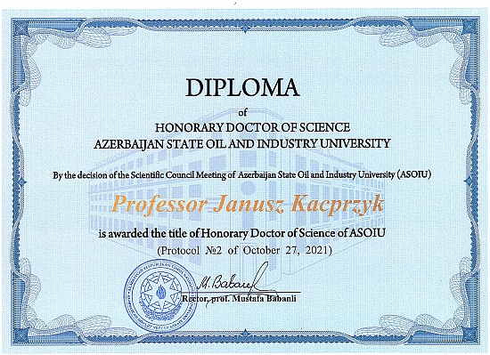 Profesor Janusz Kacprzyk z doktoratem honorowym Azerbaijan State Oil and Industry University