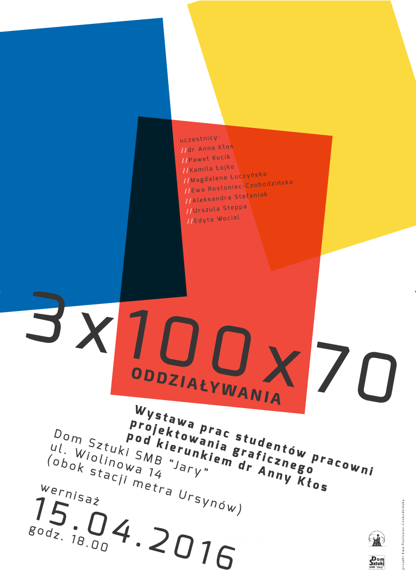 Wystawa prac studentów pracowni projektowania graficznego pod kierunkiem dr Anny Kłos
