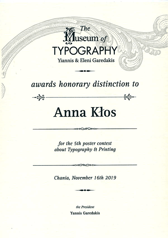 5th Poster Competition Awards 16/11/2019 - dr Anna Kłos